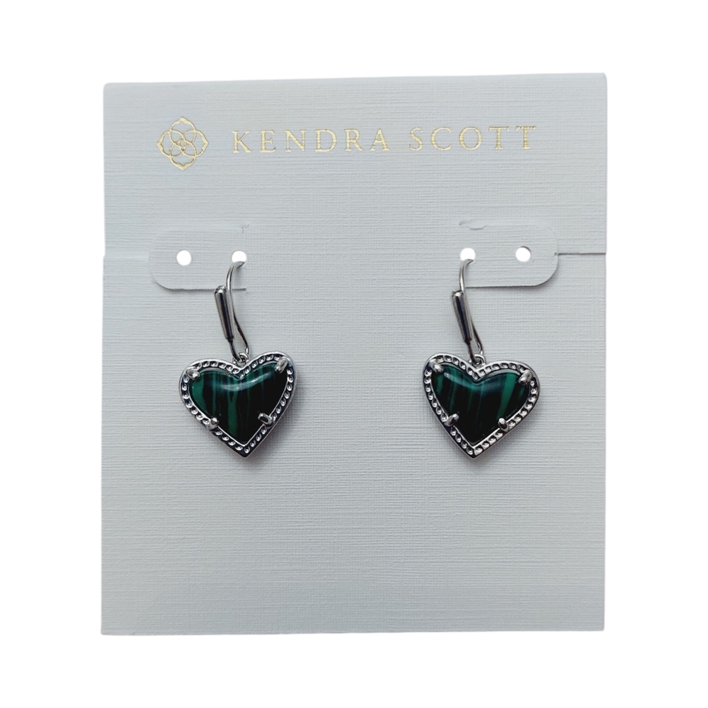 Kendra Scott Ari Heart Malachite Hook Earrings‎